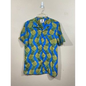 One Resolution Clothing Mens Pineapple Button Down Shirt Size Medium Hawaiian